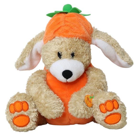 Pumpkin Puppy Dog Animated Plush Stuffed Animal Ghostly Sounds Halloween - Picture 1 of 15